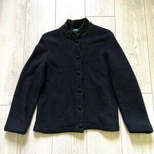 Lauren Ralph Lauren Button-Up Jacket Women's X-Large Black Long Sleeves